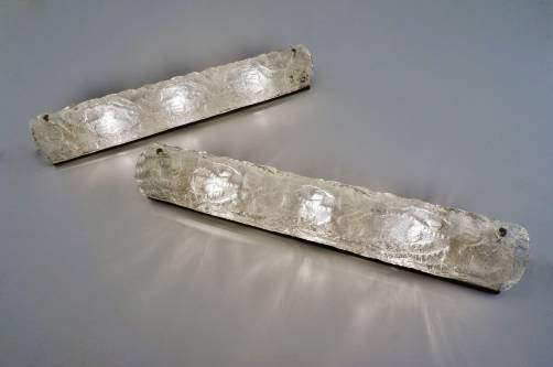 Carl Fagerlund Orrefors glass wall lights, 1970`s ca, Swedish 